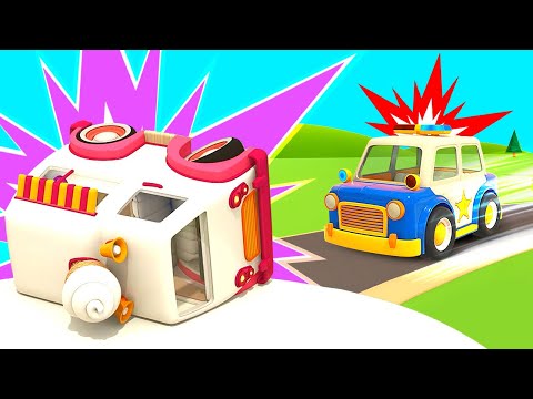 The ice cream truck needs help! Helper cars save the day. Street vehicles & car cartoons for kids.