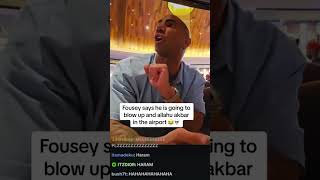 Fousey says he is going to blow up and allahu akbar #comedy #funny #fousey #adinross #adinlive