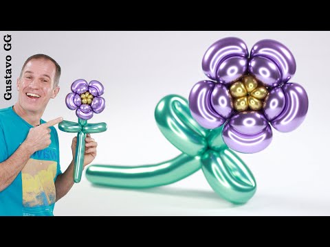 FLOR MUY FACIL Y BELLA 🌸😁 como hacer flores con globos 🌸 globoflexia y figuras con globos Gustavo gg