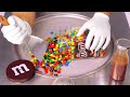 Satisfying ASMR M M Candy Ice Cream Rolls How To Make Colorful M M S To Rolled Fried Ice Cream