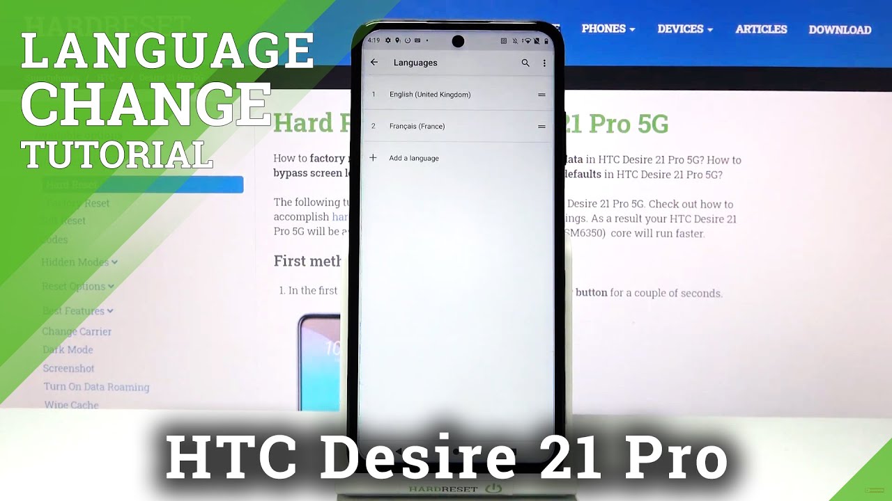 How to Change Language on HTC Desire 21 Pro – Change Device Language