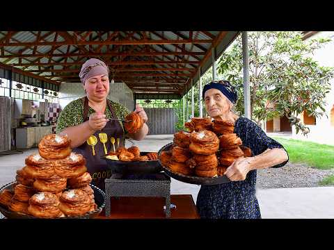 Grandma Rose Making Crispy Azerbaijani KATLAMA Pastry!