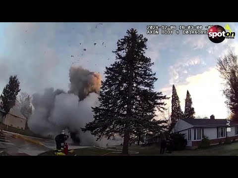 Gastank fing Feuer: Brennender Müllwagen explodiert