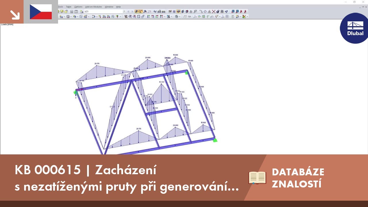 KB 000615 | Zacházení s nezatíženými pruty při generování zatížení