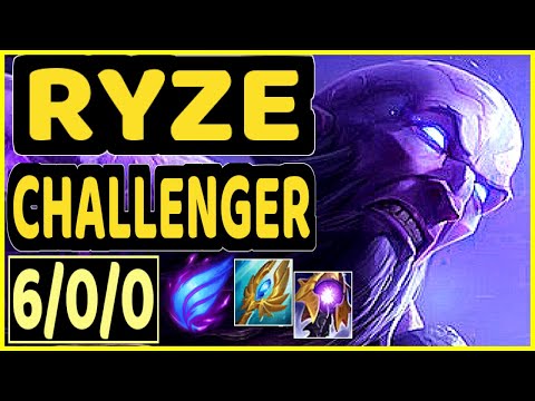 TINOWNS (RYZE) - 6/0/0 KDA CHALLENGER GAMEPLAY - BR