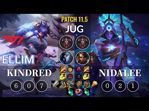 T1 Ellim Kindred vs Nidalee Jungle - KR Patch 11.5