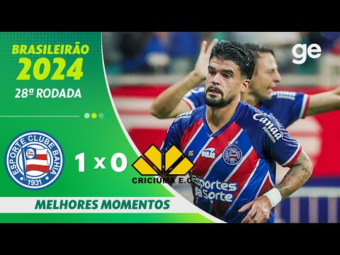Gols e lances de Bahia x Criciúma
