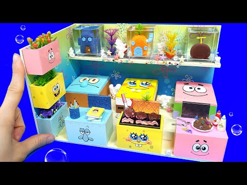 DIY Miniature Spongebob&friends Board House # - Spongebob , Patrick star , Sqidward ' aquarium house
