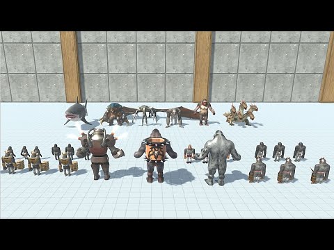 7 Strongest Units  vs 3x Faction (2x Infernal, Fantasy & Aquatic)  - Animal Revolt Battle Simulator