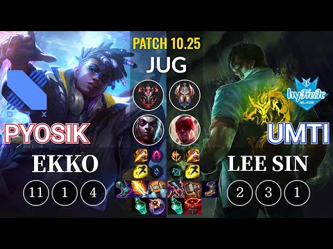 DRX Pyosik Ekko vs hyF UmTi Lee Sin Jungle - KR Patch 10.25