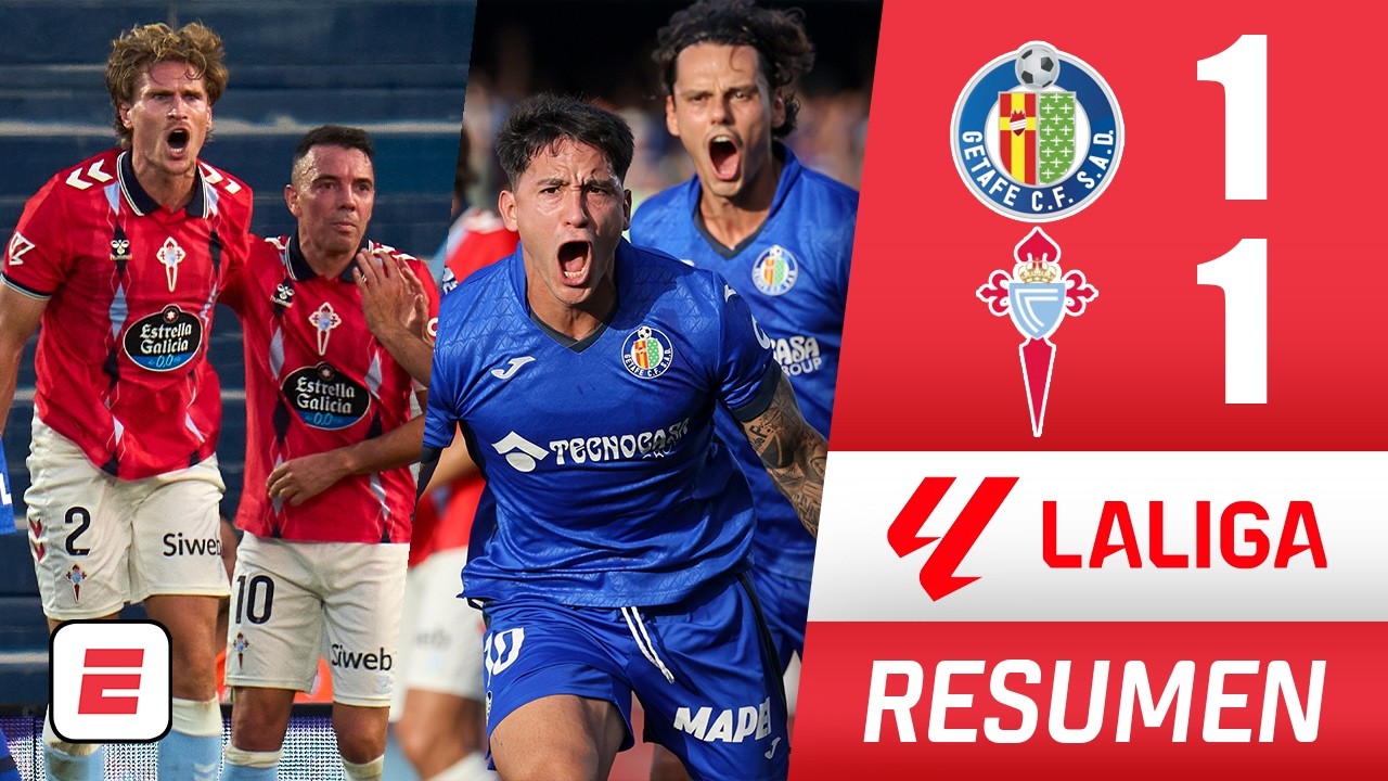 GETAFE y CELTA DE VIGO repartieron puntos en el COLISEO. Goles de Satriano y Starfelt | La Liga