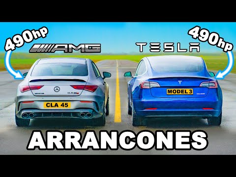 490hp AMG CLA 45 vs Tesla Model 3 Performance: ARRANCONES