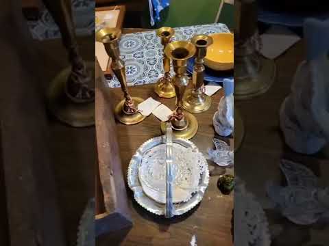 Forget me not embroidery. Estate sale haul