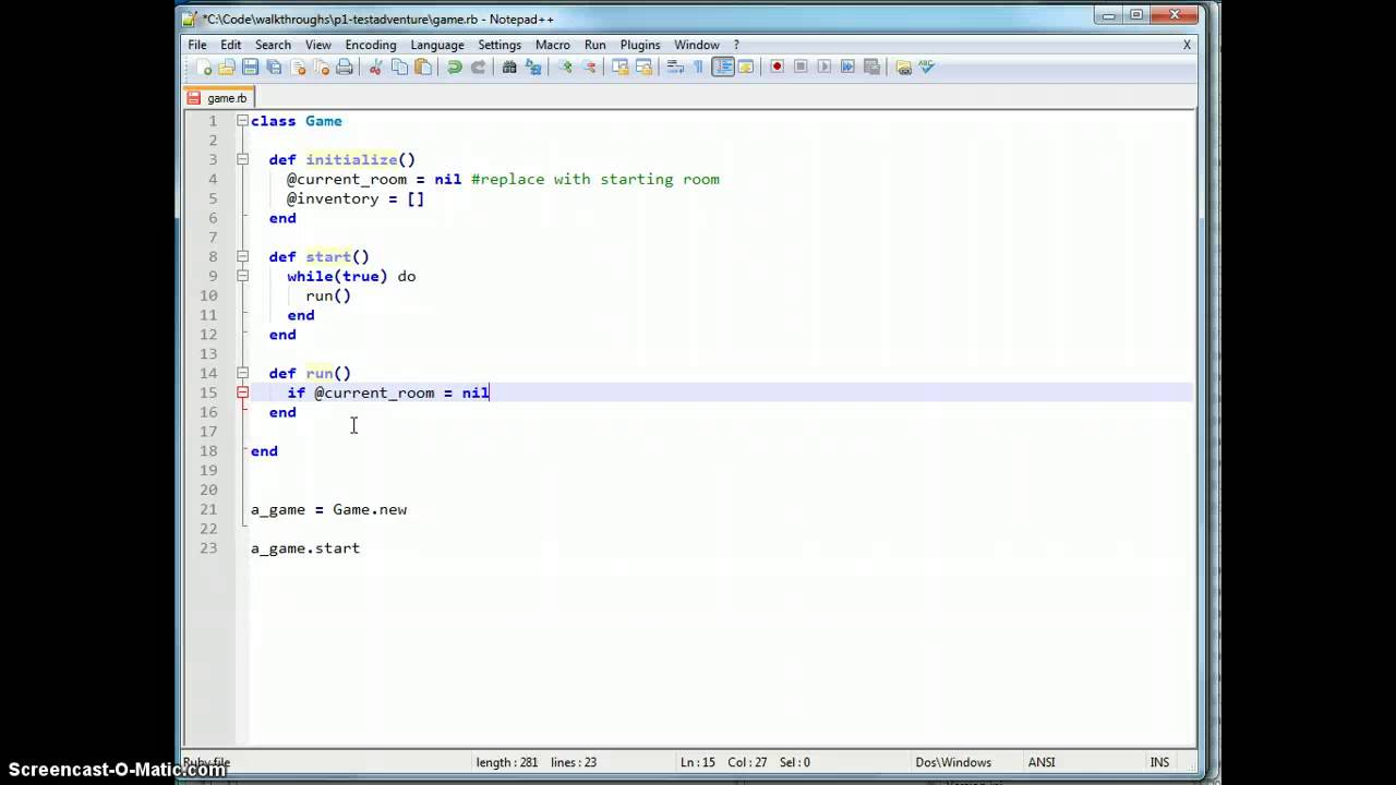 Text Adventure - Tutorial 1