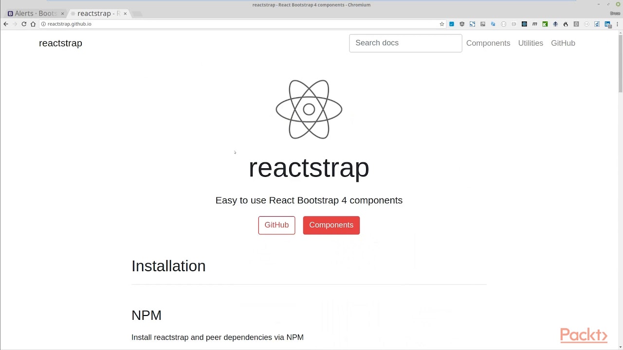 Hands-On Application Development with React and Bootstrap:  Reactstrap Overview | packtpub.com