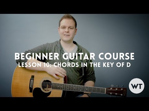 How to play chords in the key of D - Beginner Guitar Lesson Course Lesson 10 - Worship Tutorials