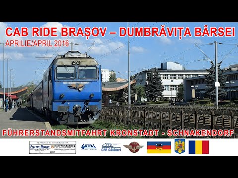 Cab Ride/Führerstandsmitfahrt(with EMD engine sound)Braşov - Dumbrăviţa Bârsei[aprilie/April 2016]