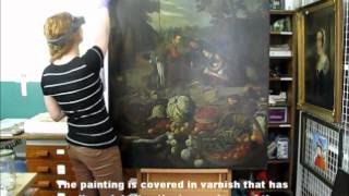 preview picture of video 'Uncovering the original beauty of a Flemish oil painting - Stage 1'