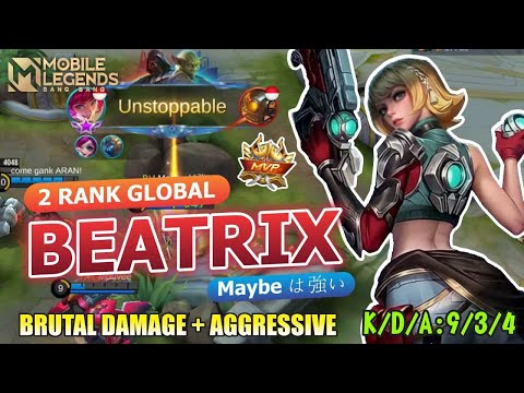 BEATRIX BEST BUILD BROKEN DAMAGE❗GAMEPLAY AGGRESSIVE WIN RATE 90% By: Maybe は強い ~ MOBILE LEGENDS