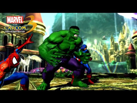 Marvel vs. Capcom 3: Fate of Two Worlds Hulk, Spiderman, Captain America - Mode Arcade (Ending Hulk)