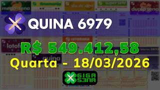 Resultado da Quina 6979, Quarta-feira, 18/03/2026