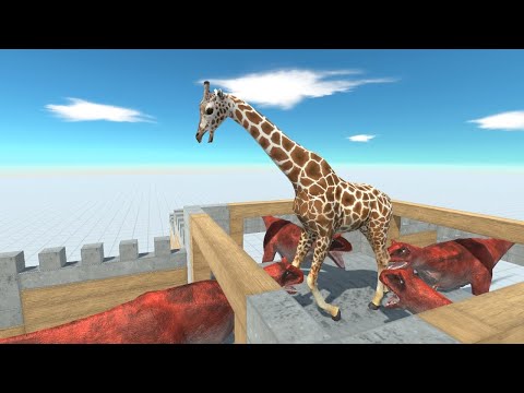 4 CARNOTAURUS Heads vs ALL UNITS as Dinner Animal Revolt Battle Simulator