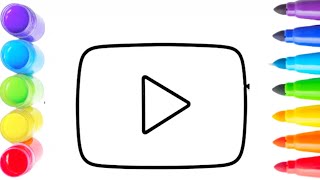 YouTube Logo Drawing & colouring I Simple& Easy Drawing for Kids | Easy Art for Beginners