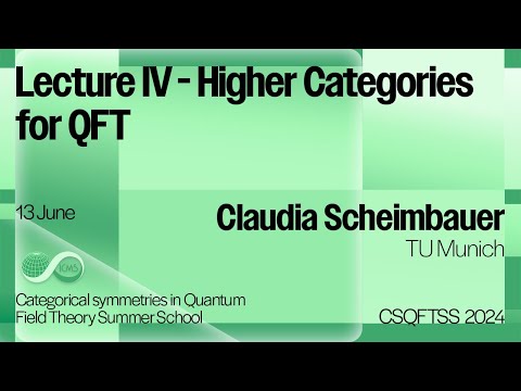 Claudia Scheimbauer, lecture IV: Higher Categories for QFT