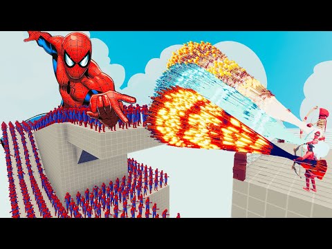 100x SPIDER-MAN + 2x GIANT vs 3x EVERY GOD - Totally Accurate Battle Simulator TABS