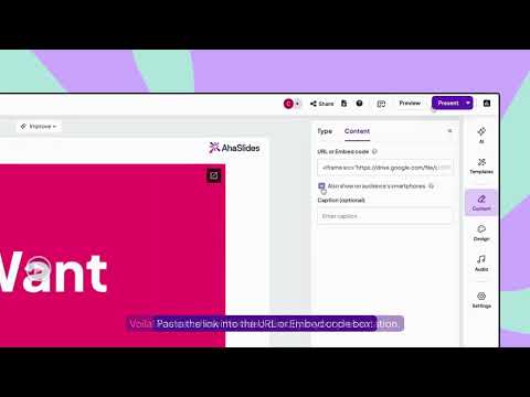 AhaSlides hack: Embed videos using Google Drive