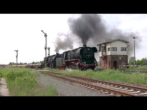 44 1486 und 52 8184 und 2000Tonnen frischen Schotterzug. Plandampf