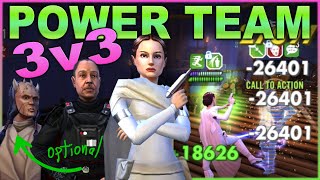 3v3 Power Team ~ Padme, Moff Gideon & 1 Galactic Republic Support Unit = DOMINATION -- SWGOH GAC