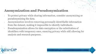 2.2 Legal and privacy considerations in information sharing