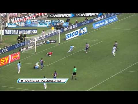 Gol de Stracqualursi. San Lorenzo 1 Rafaela 0. Fecha 16. Torneo Inicial 2012. Fútbol Para Todos