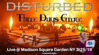 Disturbed &amp; Three Days Grace LIVE @ Madison Square Garden New York City *cramx3 concert experience*