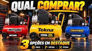 3 Compressores de 20L que MAIS Valem a Pena em 2026 | Tekna, Motomil ou Chiaperini?