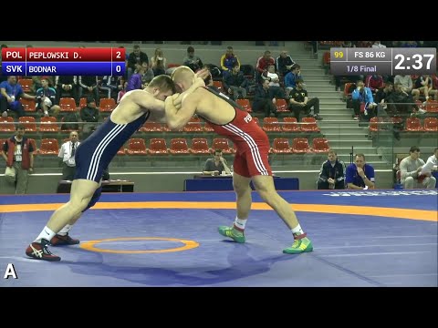 1/8 Final FS - 86 kg: Dawid PEPLOWSKI (POL) vs. Michael BODNAR (SVK)