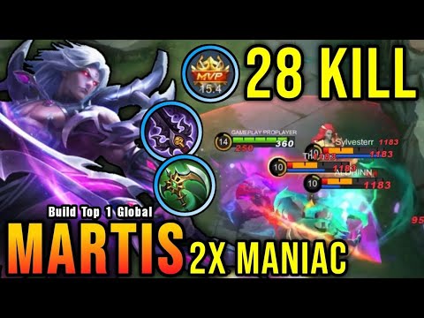 3x SAVAGE + 2x MANIAC!! Martis Beast Mode Insane 29 Kills!! - Build Top 1 Global Martis ~ MLBB