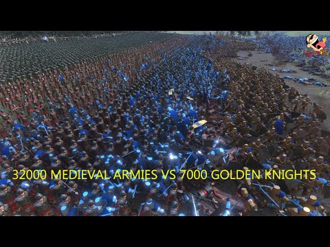 1500 GOLDEN KNIGHTS VS 32000 MEDIEVAL ARMIES | ULTIMATE EPIC BATTLE SIMULATOR