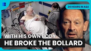 Motorcyclist Breaks Metal Bollard in Brutal Crash | 24 Hours in A&E