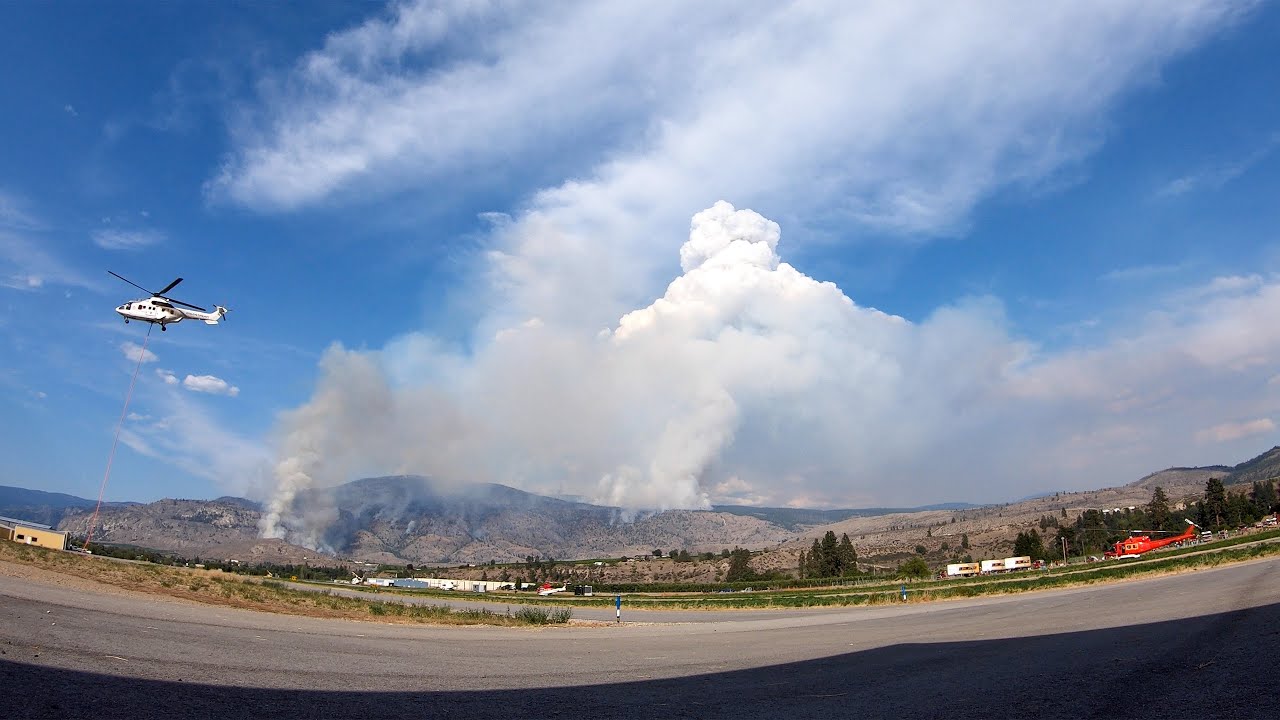 Eagle Bluff wildfire near Oliver BC on August 8 ,2019 | Time Lapse in 4K