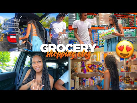 Grocery Shopping Vlog + Restocking The Pantry & Fridge ♡