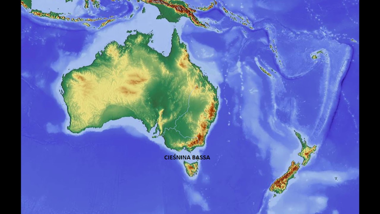 MAPA FIZYCZNA AUSTRALII