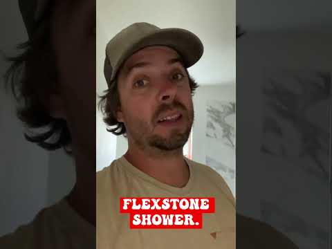 Flexstone shower surround! DIY shower!#construction #diy #tinyhouse #cabin #shower