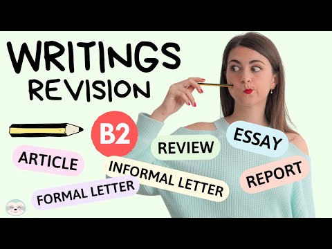 REPASO WRITINGS B2, EBAU, EOI - Structure, grammar, vocabulary and connectors