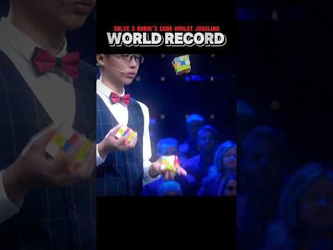 Fastest time to solve 3 Rubik’s cube world record whilst juggling #shorts #viral #cube #rubikscube