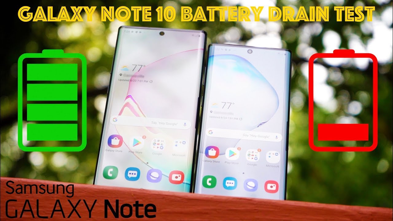 Ultimate 2019 Samsung Note Battery Drain Test - Samsung Note 10 vs Samsung Note 10 Plus