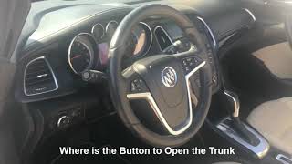 Buick Lacrosse Regal or Cascada How to find Trunk Release Button How to Open the Trunk