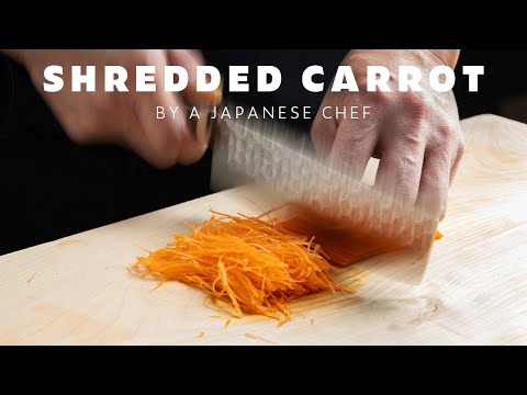Vegetable cutting skills - How to make Shredded Carrot By a Japanese Chef