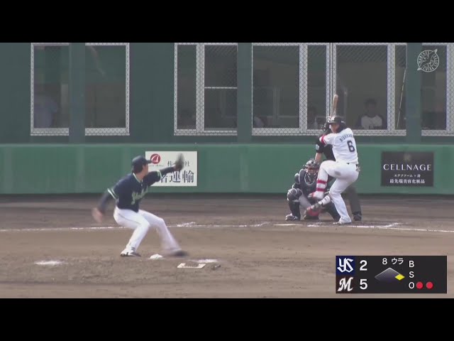 【ファーム】ドラ1ルーキーが止まらない!! マリーンズ・西川史礁 本日5安打目となるタイムリー!! 2025年4月18日 千葉ロッテマリーンズ 対 東京ヤクルトスワローズ